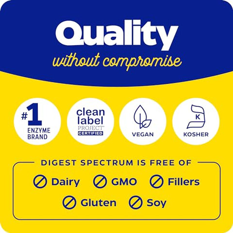 Digest Spectrum: Enzimas Digestivas para Múltiplas Intolerâncias Alimentares, Oferece Alívio Rápido de Gases - Enzymedica