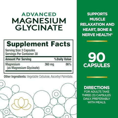 Nature's Bounty - Nature’s Bounty Magnésio Glicinato de Alta Absorção, Suporte para um Estado de Calma – 100g