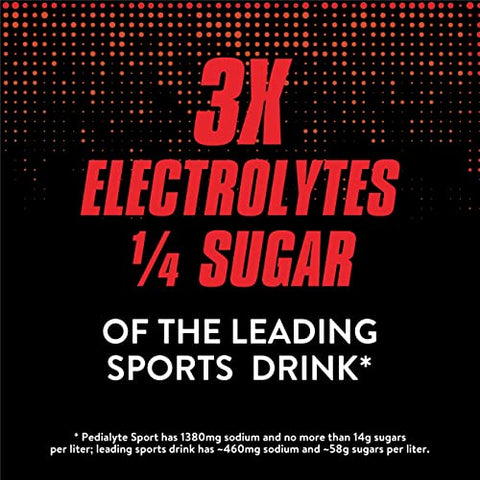 Sport Pó Eletrolítico, Hidratação Rápida com 5 Eletrólitos Essenciais para Suporte Muscular Antes e Durante o Exercício - Pedialyte