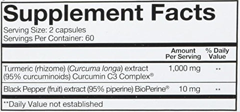 Cápsulas de Fórmula Extra Forte de Cúrcuma 1.000 mg por Dia, 120 Unidades (Pacote com 2) – Turmeric - Youtheory