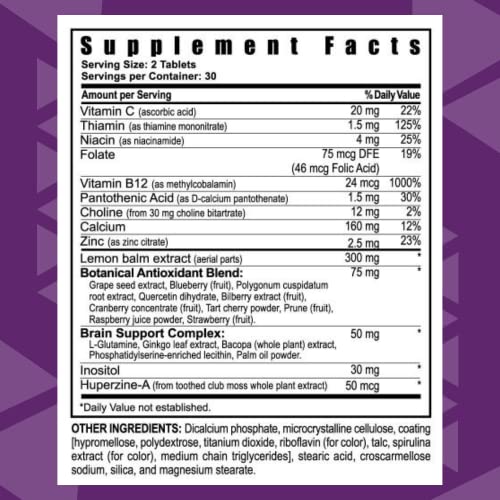 Synaptiv™ Brain Support – 12 em 1 – Ginkgo, Huperzine, Bacopa, Quercetina e Mais – com Potente Mistura de Vitaminas Antioxidantes – 60 Comprimidos - Youngevity