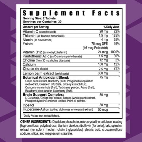 Synaptiv™ Brain Support – 12 em 1 – Ginkgo, Huperzine, Bacopa, Quercetina e Mais – com Potente Mistura de Vitaminas Antioxidantes – 60 Comprimidos - Youngevity