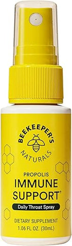 Beekeeper's Naturals - Spray de Garganta de Própolis Beekeeper’s Naturals – 95% Extrato de Própolis de Abelha, Suporte Natural ao Sistema Imunológico