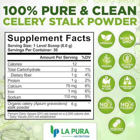 Pó de Aipo Orgânico para Detox e Limpeza – Suporte à Saúde Intestinal – 100g - LaPura