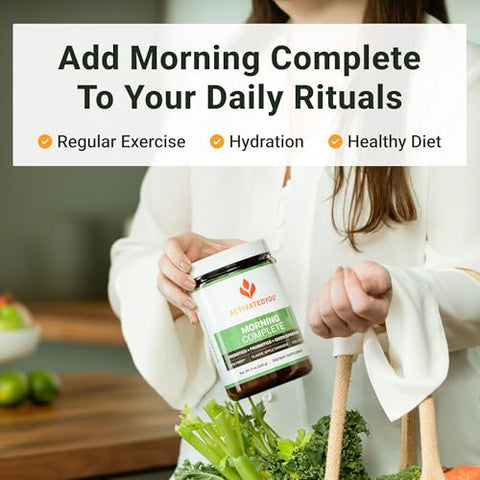 Morning Complete: Superfood em Pó para Saúde Intestinal com Prebióticos, Probióticos, Antioxidantes, Superfoods Verdes, 10 Bilhões de UFCs, 30 Porções - ACTIVATEDYOU