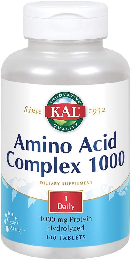Complexo de Aminoácidos em Comprimidos, 1000 mg, 100 Unidades – Comprimidos de Aminoácidos KAL, 1000 mg, 100 Unidades - KAL