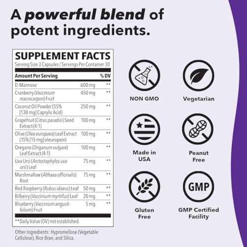 LifeSeasons - Urinari-X: Suplemento Vitamínico para Saúde da Bexiga – Suporte ao Trato Urinário – Alívio Rápido de ITU – Função da Bexiga Saudável – 60 cápsulas