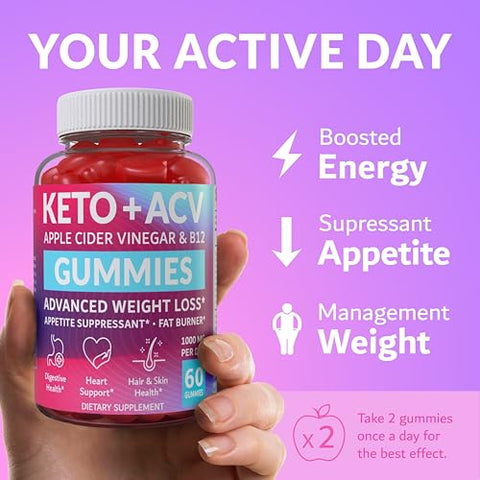 Beilancy - Keto ACV Gummies – Perda de Peso Avançada – Feito nos EUA – Gomas ACV Keto Saborosas para Perda de Peso, Digestão, Limpeza – Sem Glúten, Sem GMO