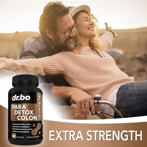 DR. BO - Pílulas de Limpeza do Cólon – Desintoxicação Corporal: Suplemento Natural para Limpeza Intestinal e Perda de Peso – Complexo de Limpeza para Estômago, Mulheres, Homens e Crianças – Artemísia, Nogueira Preta e Cravo