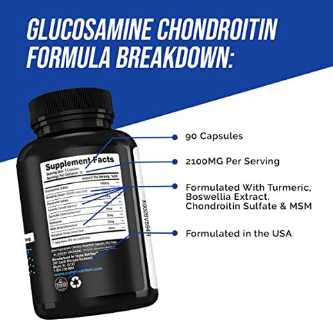 Glucosamina Condroitina MSM 2100MG (90 Cápsulas) – Suporte para Articulações para Homens - ORPHIC NUTRITION