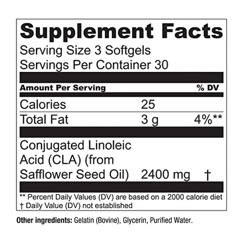 CLA de Óleo de Cártamo – 2400 mg de Ácido Linoleico Conjugado | Essential Elements – 90 Softgels