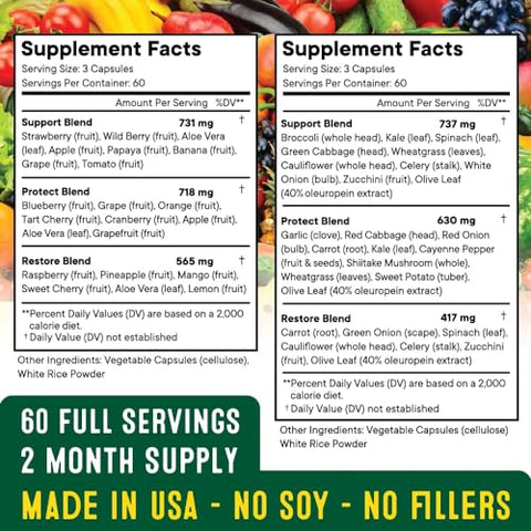 Superfood MD - Suplemento de Frutas e Vegetais Superfood – 360 Suplementos Integrais de Frutas e Vegetais