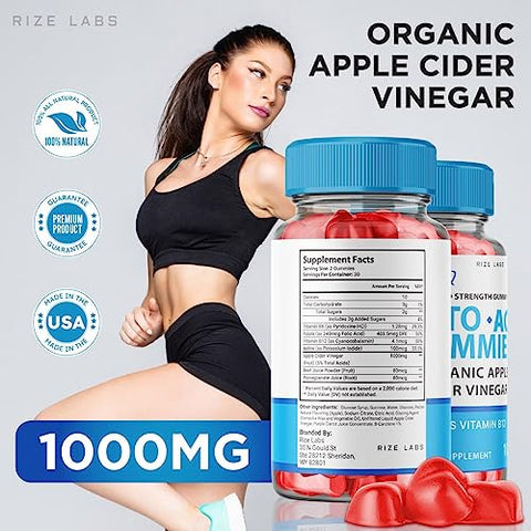 rize labs - UltraMax Keto Gummies – Gomas Ultra Max Keto ACV para Perda de Peso Avançada com Vinagre de Maçã – Suplemento Extra Forte para Gordura Abdominal (60 Gomas)