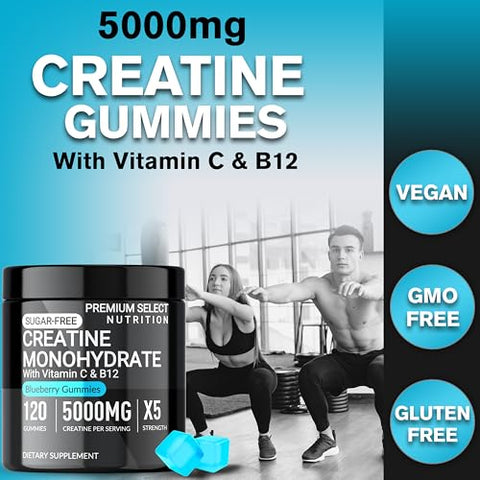 Premium Select Nutrition - Gomas de Creatina para Homens – Potencialize seus resultados – 60g