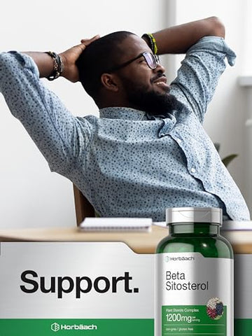 Beta Sitosterol 1200mg | 240 Cápsulas | Mega Força | Complexo de Esterois Vegetais | Sem OGM, Livre de Glúten | Horbäach Beta Sitosterol 1200mg | 240 Cápsulas | Mega Força | Complexo de Esterois Vegetais | Sem OGM, Livre de Glúten - Horbäach