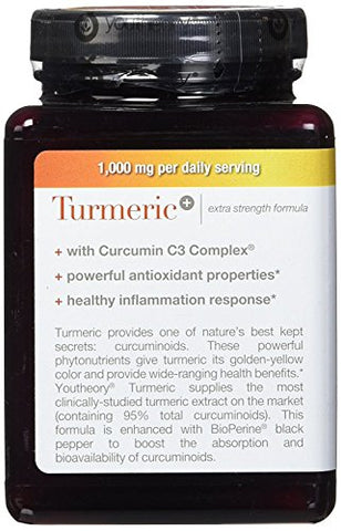 Cápsulas de Fórmula Extra Forte de Cúrcuma 1.000 mg por Dia, 120 Unidades (Pacote com 2) – Turmeric - Youtheory