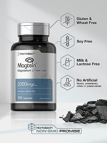 Magtein Magnésio L-Treonato | 2000mg | 100 Cápsulas | para Homens | Marca Horbäach - Horbäach