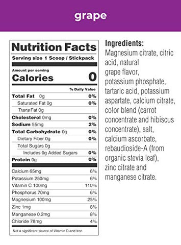 Pó Hidratante de Eletrólitos, Uva, 20 Unidades, Sem Açúcar, Sem Carboidratos, Sem Calorias, Keto, Sem Glúten, Não-OGM, Vegano - Ultima Replenisher
