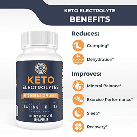 Left Coast Performance - Suplemento Keto de Eletrólitos, 180 Cápsulas. Pílulas de Eletrólitos para Dieta Cetogênica. Magnésio, Potássio, Sódio, Cálcio. Comprimidos de Eletrólitos Keto para Suporte de Hidratação* por Left