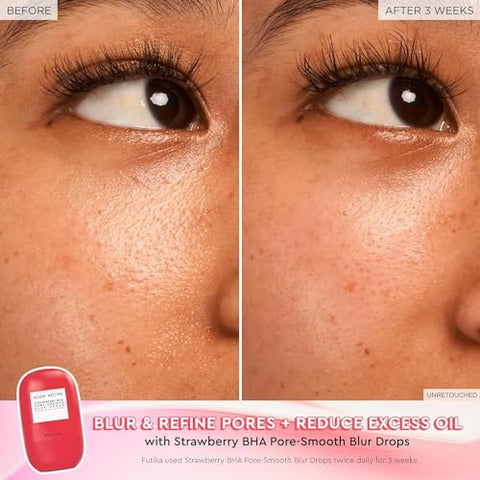Conjunto de cuidados com a pele Glow Recipe Smooth Skin Sailing – Hidratante Facial Watermelon Glow Pink Juice (25ml) + Redutor de Poros Strawberry BHA (30ml)