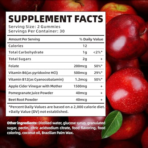 Regio - (2Pack) Gummies Keto ACV Extreme 1500MG – Gummies Keto Orgânicos de Vinagre de Maçã Avançado com Romã e Beterraba em Pó B12 Vegan Non GMO 120 Gummys