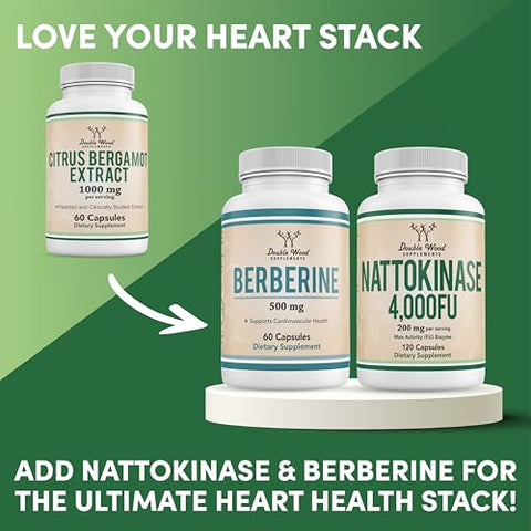 Double Wood Supplements - Suplemento de Citrus Bergamota – Extrato Patenteado e Clinicamente Comprovado de Bergamota – Porção de 1.000mg (Origem Itália) (60 Cápsulas) por Double Wood