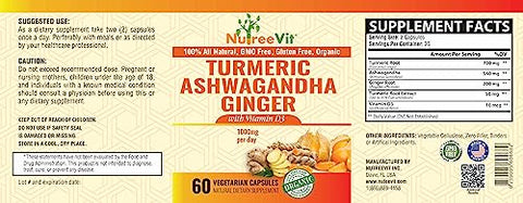 NutreeVit - Turmeric Orgânico com Ashwagandha – Potencialize sua saúde com a combinação perfeita!