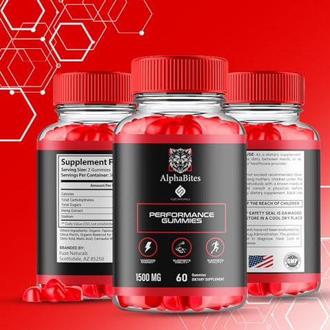Fyvus - Alpha Bites Gummies – Suplemento de Suporte à Saúde Natural – 3 Pacotes – Alta Potência Diária e Estímulo ao Estilo de Vida Saudável – 100% Natural – AlphaBites