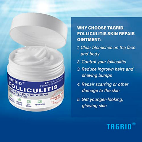 TAGRID - Tratamento para Folliculitis – Creme para Folliculitis, Tratamento Severo, Líquen – Seguro – 100g