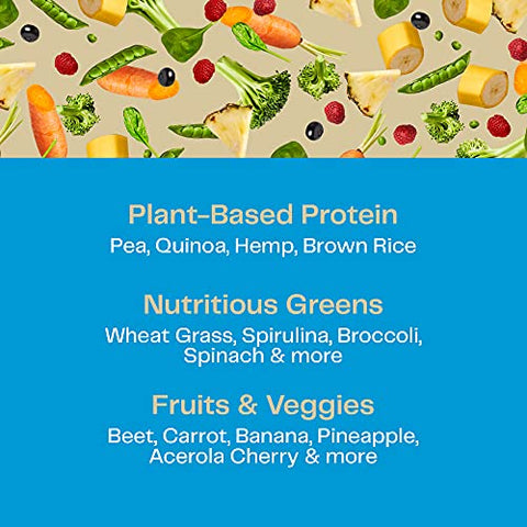 Proteína Orgânica em Pó Vegana, Fórmula Superfood de Proteína Vegetal, Shake Nutricional Completo com Beterraba, Baunilha Pura, 11 Porções - Amazing Grass