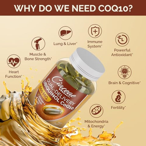 Ciaceae - Ubiquinol CoQ10 600 MG Softgels com Ômega-3 – Potencialize sua saúde com a marca líder em CoQ10