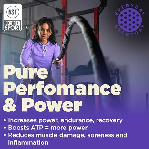Creatine Powder – Creapure, Suplemento Vegano de Creatina, Certificado NSF Sport, Recuperação Otimizada, Nutrição Esportiva, 5g Monohidrato de Creatina, Sem Sabor (450g) - Gnarly Nutrition