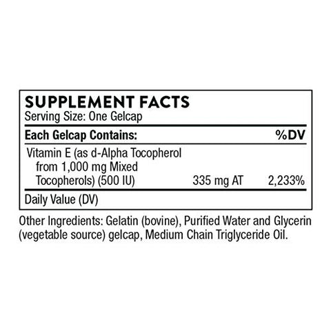 Ultimate-E – 60 Gelcaps – Vitamina E Natural – Todas as Formas Naturais – 60 Cápsulas Gelatinosas - THORNE