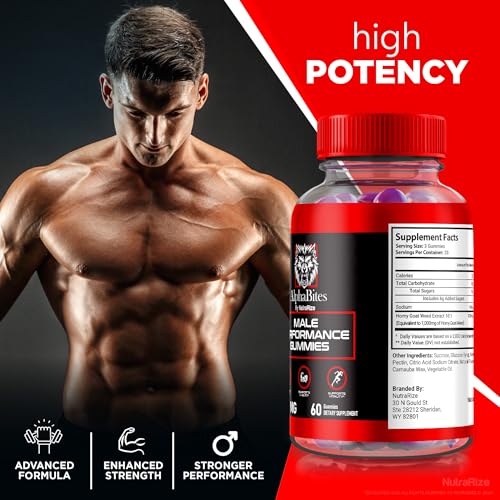 NutraRize - AlphaBites – Gomas Alpha Bites para Homens, Gomas Masculinas Premium AlphaBites, Fórmula Diária de Saúde para Apoiar a Saúde Geral, Avaliações Oficiais do Suplemento (60 Gomas)