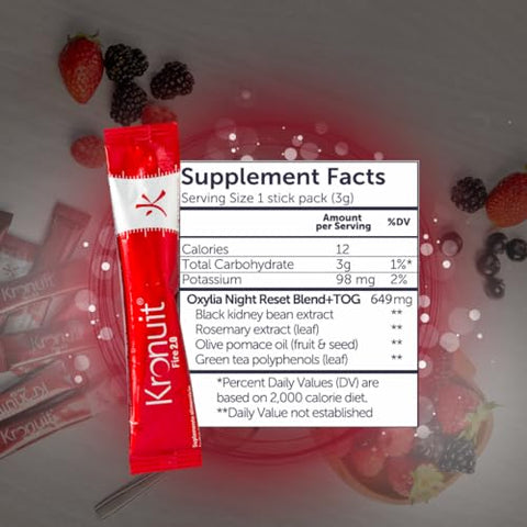 Kronuit - Fire 2.0 – Sanki: Suplemento Termogênico 100% Natural em Caixa com 27 Sachês de Sabor Frutas Vermelhas