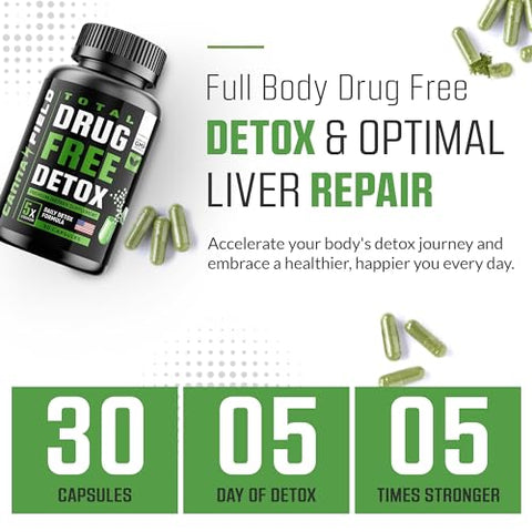 CANNA FIELD - Detox e Limpeza do Fígado – Fabricado nos EUA – Detox de 5 Dias – Remoção Natural de Toxinas – Suplemento Detox Premium – 30 Cápsulas