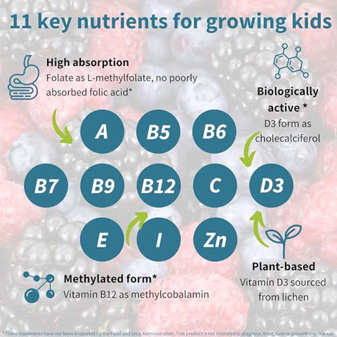 Igennus Healthcare Nutrition - Multivitamínico Infantil em Goma Metilado, Suplemento MTHFR com Vitaminas B – Marca Methylated Kids