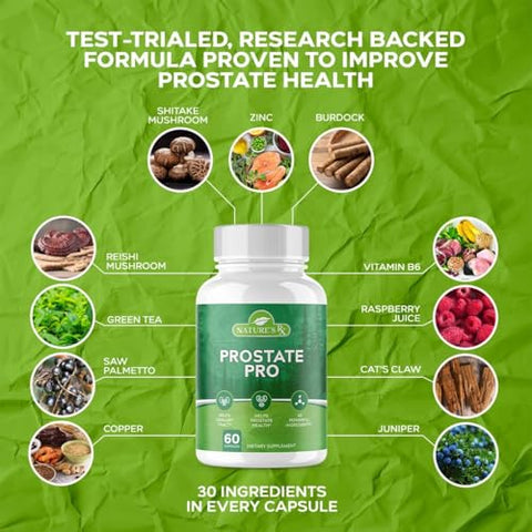 EPN Supplements - Nature’s RX | Suporte Prostático #1 | Saúde do Trato Urinário, Auxilia a Função Prostática | Fórmula Ultra Potente com 30 Ingredientes Poderosos | Testado por Terceiros nos EUA