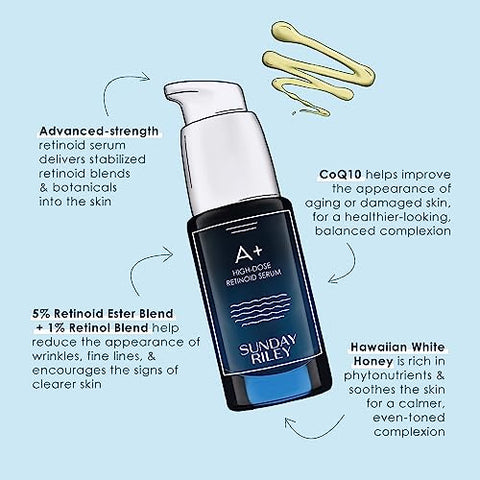 Sunday Riley Serum Retinol Anti-Envelhecimento de Alta Potência – 30ml