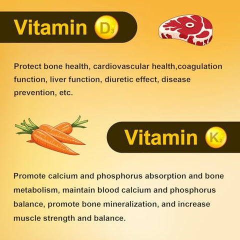 Generic - Vitamina D3 K2 10000 UI, Suplemento 2 em 1 Softgel, Auxilia na Absorção de Cálcio, Fácil de Engolir (300 Unidades)