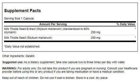 Milk Thistle – 100 Cápsulas – Suporte Herbal ao Fígado para Saúde Geral e Bem-Estar (4 Pacotes) - Swanson