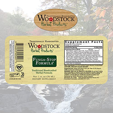 WOODSTOCK HERBAL PRODUCTS - Funga-Stop Formula: Fórmula Antifúngica, 30 ml, Combate Infecções Fúngicas