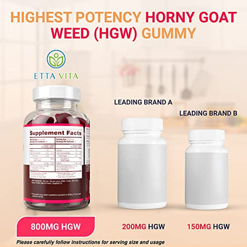 Purify Life - Potente Horny Goat Weed para Homens e Mulheres (Máxima Potência Mastigáveis 800mg), Gomas de Extrato de Horny Goat Weed para Gerenciamento de Energia, Desempenho e Resistência – Vegano, Sem Glúten, Natural