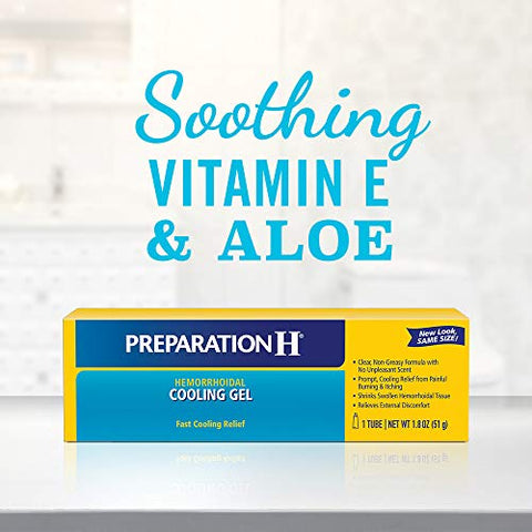 Gel Refrescante para Hemorroidas com Aloe Vera – Alívio Rápido do Desconforto – Tubo de 1,8 Oz (50g) - Preparation H