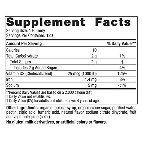 Gummies de Vitamina D3, Frutas Silvestres – 120 Gummies – 1000 UI Vitamina D3 – Sabor Delicioso – Ossos Saudáveis, Humor - Nordic Naturals