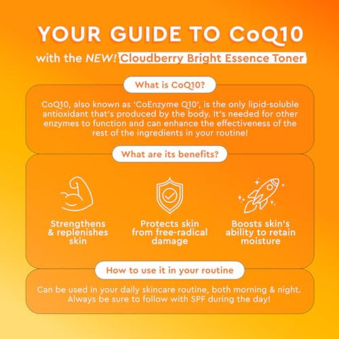 Tônico Facial Cloudberry Brightening – Essência de Toner CoQ10 para Fortalecer a Barreira da Pele – Hidratante de Água de Arroz, Vitamina C, E - Glow Recipe