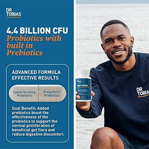 Probióticos Imunidade Profunda – 60 Cápsulas – 30 Bilhões UFC – Saúde Digestiva e Bem-Estar - Dr. Tobias