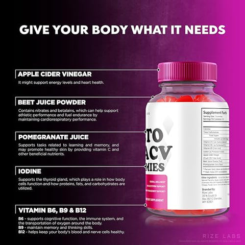 rize labs - (2 Pacotes) Gomitas ProFast Keto ACV, Perda de Peso Avançada com Gomitas Pro Fast Keto ACV, Keto Plus Vinagre de Maçã 1000mg, Suplemento Keto ACV, Oficial Gomitas