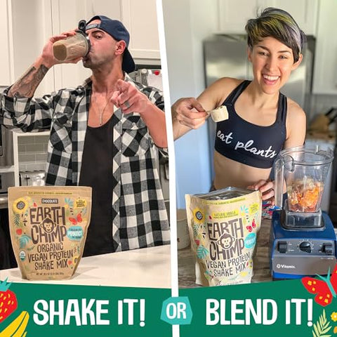 Proteína Vegana Orgânica com Probióticos – Sem OGM, Sem Laticínios, Sem Soro, Proteína à Base de Plantas para Mulheres e Homens – Sem Glúten – 26 Porções 32g (Baunilha) - EarthChimp