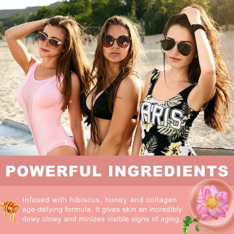 CITYGOO - Creme Firmador de Hibisco e Mel, Loção para Reafirmar a Pele, Reduz a Aparência de Linhas no Pescoço, Tonifica – 100g